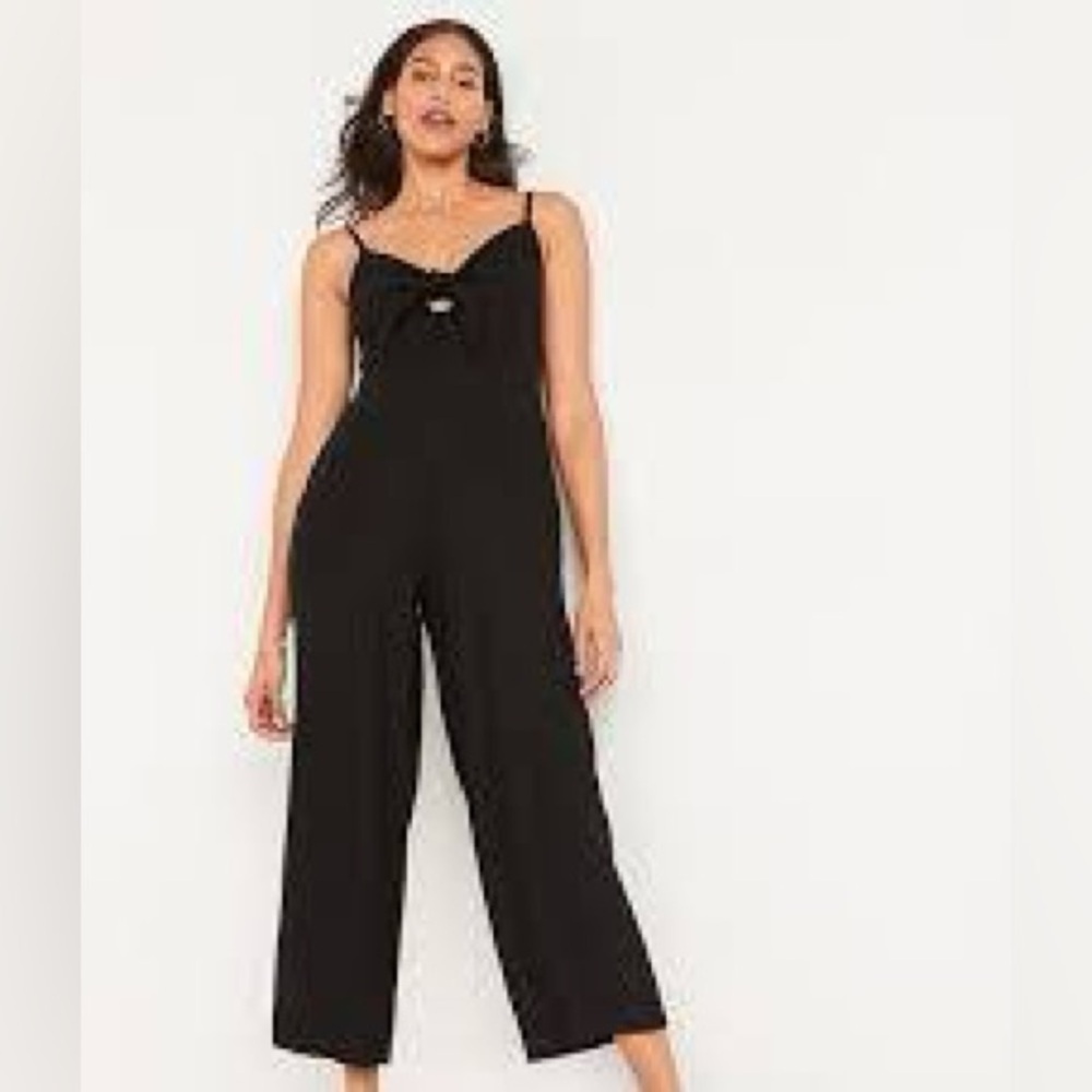 Old Navy Black Cropped Jumpsuit